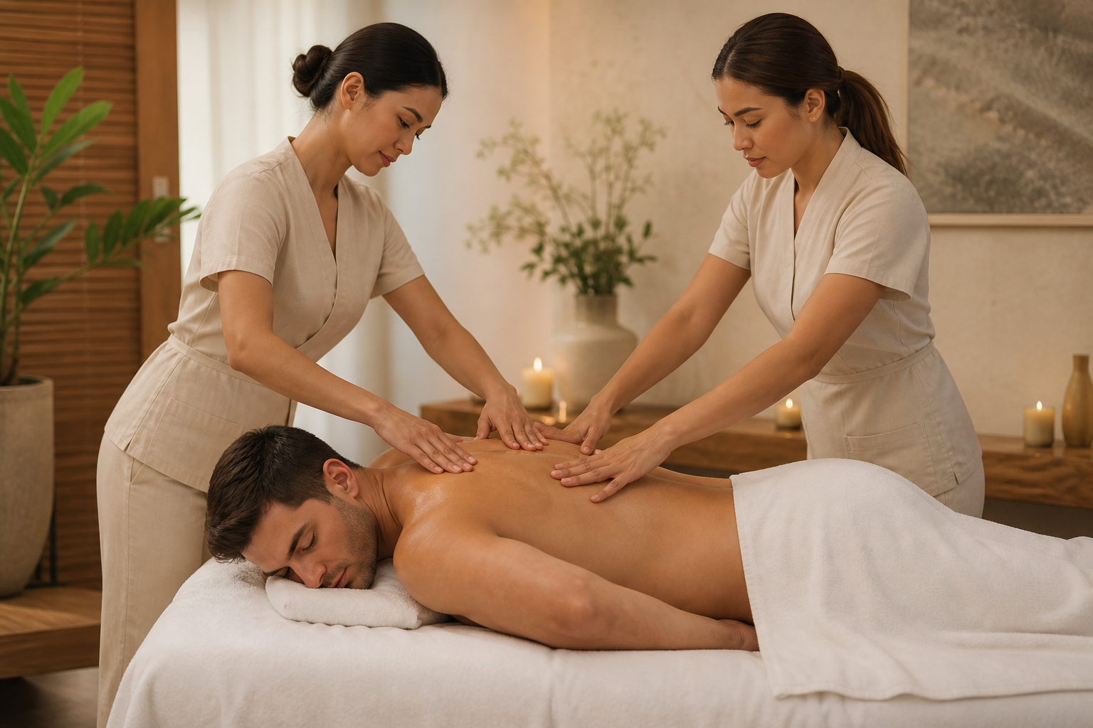 Four-Hands Massage performed by two professional therapists
